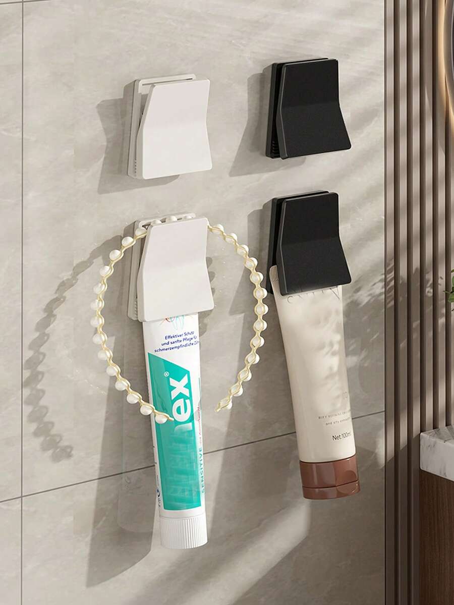 2/1 Set Kitchen Glove Holder Rack, Minimalist Wall-Mounted Cleaning Agent & Toothpaste Clip, Wall-Mounted Rubber Glove Rack, Kitchen Cloth & Towel Storage Rack, Multi-Function Storage Clip, Modern Style, Hang Or Clip, Drill-Free Bathroom Wall-Mounted Storage Clip - Multicolor - View 1