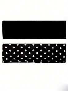 1/3条装黑白波点和纯黑色弹力运动头带，发饰，透气头带，适合日常佩戴、瑜伽、健身锻炼和旅行夏季沙滩发带度假吸汗带 - 彩色 - 查看 4