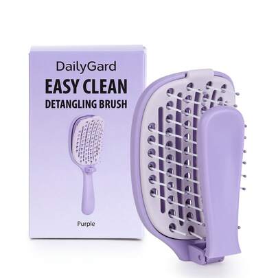 Hair brushes-UK+EU 1支可折叠防静电梳，方便清洁，便携式女士旅行梳，干湿两用，防静电软毛梳，适用于卷发、浓密发、波浪发和直发，日常护发工具