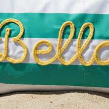 Túi tote đi biển có khóa kéo tùy chỉnh, túi đeo vai chống cát, chống nước, dung tích lớn, quà tặng cho phù dâu, túi du lịch ngoài trời. - Nhiều màu - Xem 5