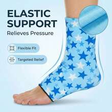 1pc Solid Gel Cold Pack, Toe Cold Compress Ice Bag Ankle Support, Multi-Functional Cold/Hot Compress Ankle Wrap, Soft & Skin-Friendly Unisex - الأزرق - مشاهدة 1