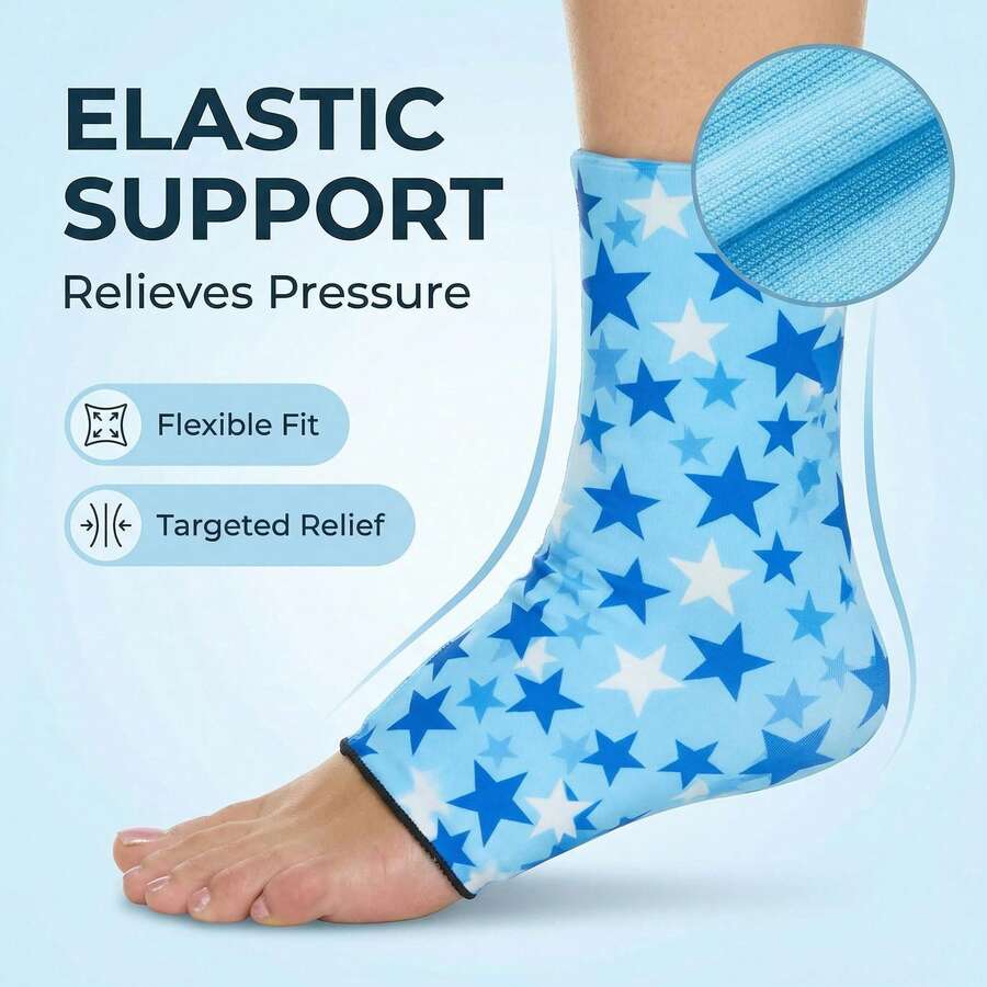 1pc Solid Gel Cold Pack, Toe Cold Compress Ice Bag Ankle Support, Multi-Functional Cold/Hot Compress Ankle Wrap, Soft & Skin-Friendly Unisex - الأزرق - مشاهدة 1