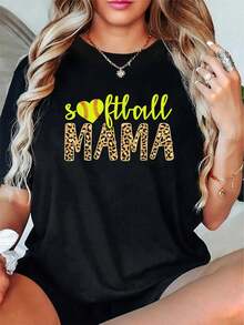 Camiseta Deportiva Unisex 100% Algodón para el Día de la Madre con Estampado de Guepardo - Camiseta de Manga Corta - Negro - Ver 6
