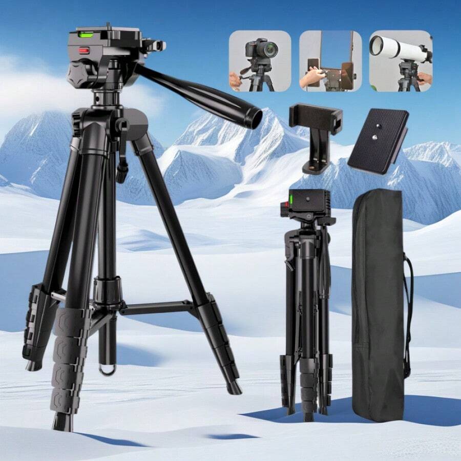 74-Inch Digital SLR Camera Tripod With 1 Quick Release Plate, Suitable For //, Lightweight Video Tripod - View 1