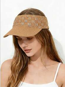 New Crystal Grid Hollow Top Hat, Women's Outdoor Breathable Sun Protection Hat, Fashion Versatile Baseball Cap, Summer - Multicolor - View 2