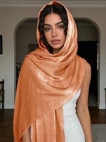 New Autumn/Winter Organza Soft Shimmery Muslim Hijab Scarf Shawl For Women - Multicolor - View 26