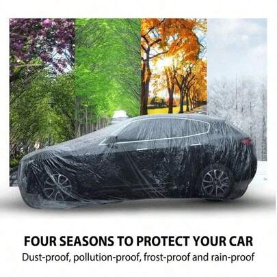 2026 Nuovo Telo Copriauto Completo - Telo Copriauto Antipolvere e Impermeabile - Materiale in Pellicola di Polietilene Impermeabile e Antipolvere per Tutte le Stagioni - Telo Parasole Completo per Auto - Telo Copriauto in Polietilene Trasparente - Adatto per Tutti i Modelli di Auto - Protezione Completa da Sole, Pioggia e Polvere - Design Portatile