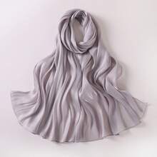 New Autumn/Winter Organza Soft Shimmery Muslim Hijab Scarf Shawl For Women - Multicolor - View 5