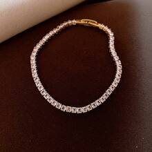 1pc Cubic Zirconia Clasp Bracelet, Suitable For Women's Daily Wear - Geometric Bracelet - View 3