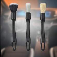3 Piecescar Detail Brush Set, Gap Brush, Car Wash Brush, Wheel Hub Cleaning Brush - A - View 7