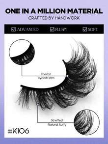 10 Pairs Manga Lashes Faux Mink Eyelashes, Cat Eye False Lashes, Natural & Thick False Eyelashes, Fluffy Lash Extensions, Essential Makeup Tool For Travel - Black - View 4