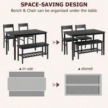 Dining Table & Chair Sets - Black - View 4