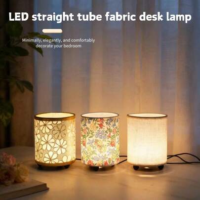 1 chiếc đèn bàn vải phong cách retro hiện đại, công tắc cáp USB, ánh sáng ấm áp, thích hợp để trang trí phòng ngủ, bàn làm việc, quà tặng sinh nhật, Giáng sinh, ngày lễ hoàn hảo.