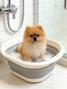 Foldable Pet Bathtub, Small Dog Bathtub With Drain Hole, Foldable Bathtub, Washing Basin, Laundry Basket, Dirty Clothes Storage Basket, Suitable For Cats And Dogs Bathing - Multicolor - View 1