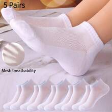 10 đôi tất nữ, tất tàng hình, tất thuyền, tất cổ ngắn, tất trắng, thiết kế thoáng khí, chống trơn trượt, thấm hút mồ hôi, phù hợp với nhiều trang phục, hoạt động và mùa. - Nhiều màu - Xem 6