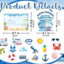 27pcs Nautical Theme Magnetic Decorations, Large Sailing Style Magnets With Interesting Ship Patterns Suitable For Doors And Refrigerators, Comes With 3 Pens - Multicolor - View 3