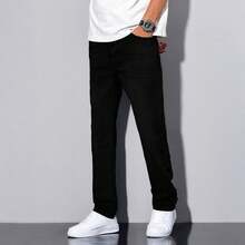 Shendy Vendy Men's Slim Pants, Fashion Stretch Skinny Denim Pants, Classic Men's Jeans With Pocket - 黑與白 - 查看 8