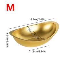 创意元宝碗 304不锈钢韩式小吃碗 烹饪碗 加厚金色水果碗 甜点碗 船形沙拉碗 - 彩色 - 查看 11