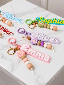 Móc khóa trang trí túi xách khắc tên cá nhân, móc khóa kỷ niệm tùy chỉnh cho ba lô, túi đựng tã và đồ du lịch. - Nhiều màu - Xem 2