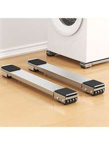 Heavy Duty Adjustable Washing Machine & Refrigerator Stands, With Silent Casters, 800lbs Capacity, Expandable Metal Frame, Height & Level Adjustment, Sturdy Appliance Dolly For Moving, Storage & Home Use - Compatible - A - View 3