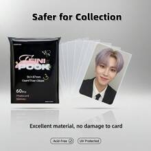 60/120pcs Kpop Photo Card Sleeves, 56*87mm, Professional-Grade HD, Thickened, Ultra-Strong Protection, Dedicated Card Holder For Idol Photo Collection - Open-face - View 2