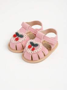 Cute Floral Embroidered Infant Toddler Sandals - Soft Sole, Breathable Non-Slip, Suitable For Daily Wear And Vacation, Spring/Summer Collection - Pink - View 6