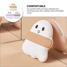 3pcs Air Cushion Powder Puff Super Soft Mini Makeup Sponge Finger Makeup Puff Cute Ghost Shaped Makeup Puff Powder Puff Foundation Make-Up Soft Air Cushion Makeup Puff Dry Wet Dual-Use Powder Beauty Egg Sponge - Multicolor - View 2