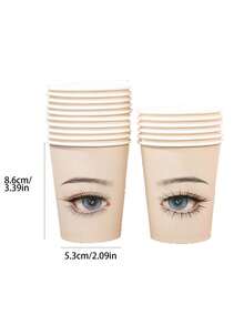 30/20/10/2个装睫毛嫁接练习杯，一次性睫毛嫁接展示架，假睫毛训练纸杯，美容院学生睫毛制作练习入门用品 - 彩色 - 查看 3
