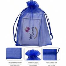 12个装欧根纱束口袋，4英寸x6英寸 - 彩色小香水袋/珠宝礼品袋，网状束口袋，适用于珠宝、香水、园艺用品，是母亲节、婚礼、返校季、毕业典礼、生日派对礼物的理想之选。 - 橘色 - 查看 4