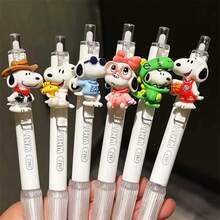 2支装 S-Noopy 可伸缩中性笔，款式随机，可爱卡通考试书写笔，书写流畅，适合学校和办公室使用，可爱礼物（图案随机） - 彩色 - 查看 3