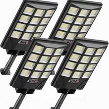 4-Pack/2-Pack Solar Street Light Outdoor With 400 LED Beads, Waterproof Induction Solar Floodlight With Remote Control, Dusk To Dawn Commercial Area Lighting Suitable For Outdoor Parking Lots, Courtyard Parks, Streets - 4只裝 - 查看 2