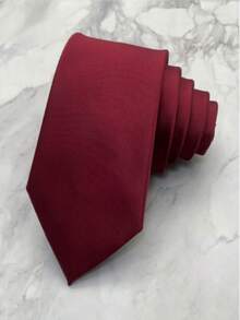 1 Wine Red Hand-Tied Tie Suitable For Daily Casual Wear, Weddings, Business Parties, And Everyday Use - Multicolor - View 3