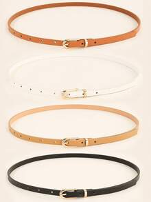 4pcs Minimalist Women & Teenage Students Fashion Belt Set - Multicolor - View 5