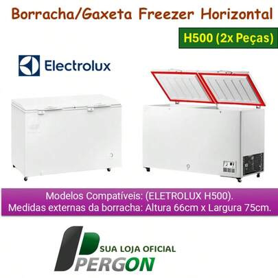 Kit com 2x Borrachas ✨ H500 para o Freezer Horizontal da Electrolux  Pergon