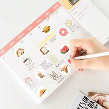 500张/卷 可爱食物插画贴纸，卡通甜甜圈、面包、三明治、汉堡贴纸，手工制作礼品包装不干胶标签，烘焙封口贴纸，甜点包装标签 - 卡通 - 查看 4