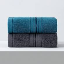 4件/2件/1件高级毛巾套装，奢华丝缎面料，现代风格，超强吸水且柔软，适用于浴室、泳池、酒店 - 13.38*29.52英寸 - 彩色 - 查看 15