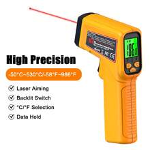 1支红外测温仪非接触式测温枪，-50-530℃宽量程，发射率可调，手持式热力温度测量工具，适用于家庭、工业、电子、DIY、暖通空调、汽车等领域。 - 彩色 - 查看 11