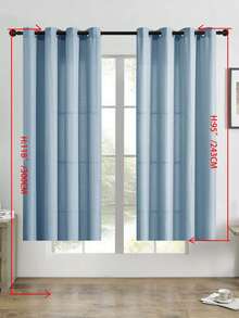 1片装薄纱窗帘，带孔眼，透光窗帘，半透明窗帘，家用/办公用窗帘，纯色现代简约涤纶薄纱窗帘，透光，适用于卧室/客厅/阳台，防紫外线 - 藍色 - 查看 44