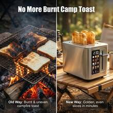 Digital Touchscreen Toaster 2 Slice, Premium Stainless Steel Breakfast Machine, 6 Bread Types Incl. Gluten-Free, Defrost/Reheat, Compact Home Appliance - 4-slice - View 6