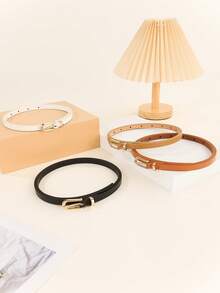 4pcs Minimalist Women & Teenage Students Fashion Belt Set - Multicolor - View 3