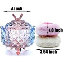 Luxury 4 Inch Glass Powder Container With 2 Soft Puffs For Loose Powder - 1 Beige 1 Pink Bow Puffs With Butterfly-colorful Purple - View 10