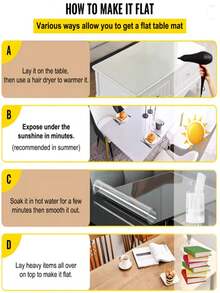 高级奢华透明桌布，100% PVC材质，1.0毫米厚 - 耐刮擦、耐热、易于清洁，适用于家庭、酒店餐厅和咖啡桌，简约时尚的桌布可保护您的家具。 - 白色 - 查看 4