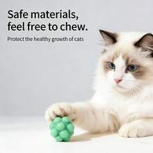 Asymmetrical Bouncy Silicone Ball Cat Toy, High Elasticity Chew Toy, Interesting Unpredictable Path Toy, Pet Toy - Multicolor - View 3