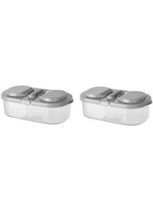 1 pieza Recipiente de almacenamiento de alimentos hermético de doble capa con tapa, organizador de cocina multifuncional de plástico para refrigerador - Multicolor - Ver 23