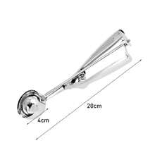 Muỗng múc kem bằng thép không gỉ dày dặn có cần gạt, dụng cụ múc trái cây, thìa đong định lượng dùng để làm bánh trái cây, bánh quy, bột bánh cupcake. - Bạc - Xem 8