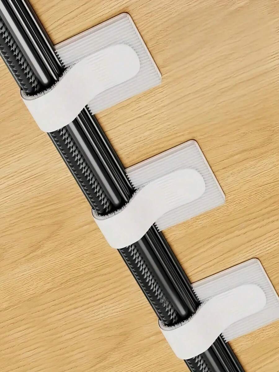 Durable Self-Adhesive Nylon Cable Ties - White, Gray, Black, Reusable And Multipurpose Cable Ties, Versatile Hook And Loop Fastener Straps, Reusable Cable Organizer, Strong Self-Adhesive Ties, Easy To Manage Computer/Data Cables/Ropes, Essential For Office Desk Cable Management