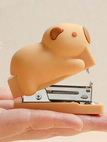 1 Pc Mini Capybara Doll Stapler Cartoon Bear Rabbit Duck Portable Binder Office Binding Tools School Campus Series Back To School Essential Gifts For Students Returning To School - One-size - View 2