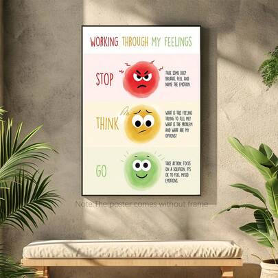1pc Frameless Poster, Modern Art, Emotional Chart Poster, Emotional Regulation Print, Calming Corner Painting, Ideal Gift For Hallway, Wall Decor, Winter Decoration, Room Decor, Eid Al-Adha Mubarak