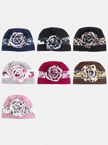 1 chiếc khăn trùm đầu xếp ly bên hông dành cho nữ, mũ cho người hóa trị, mũ bà bầu, mũ chăm sóc tóc, thích hợp sử dụng hàng ngày. - Nhiều màu - Xem 4