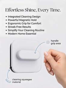Double-Sided Magnetic Window Cleaner, High-Rise Window Magnetic Glass Cleaner With Safety Rope, Single-Handed Window Washing Tool, Double-Layer Glass Window Cleaner, Thick Glass Magnetic Window Cleaner, Stainless Window Cleaning Brush, Household Window Cleaning Tool - A - View 3